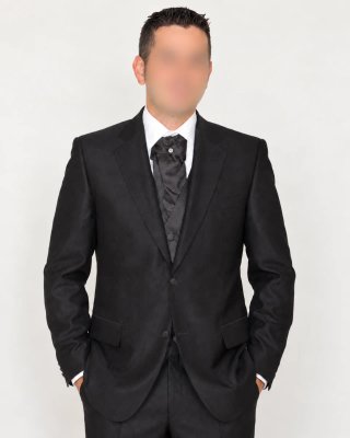 Traje de Novio 4 Piezas Negro