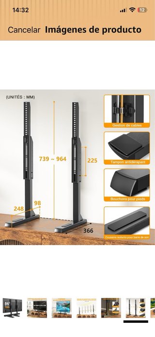 Soporte TV Mesa TVON 37-86