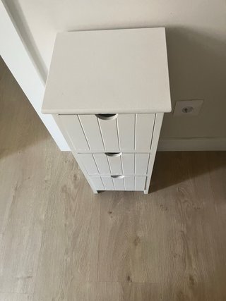 Mueble auxiliar 3 cajones madera blanco