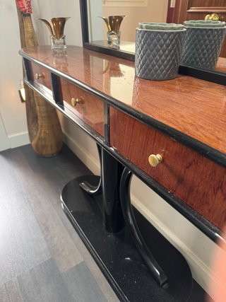 Consola de entrada madera y cristal