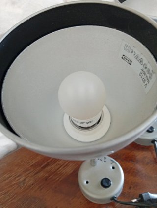 Coppia Lampade Vintage Ikea Metallo Grigio