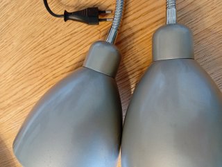 Coppia Lampade Vintage Ikea Metallo Grigio