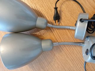Coppia Lampade Vintage Ikea Metallo Grigio