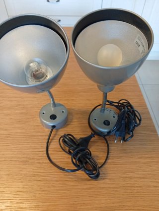 Coppia Lampade Vintage Ikea Metallo Grigio