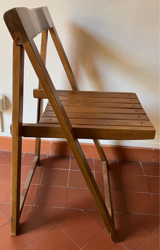Silla estilo Trieste Aldo Jacober plegable madera