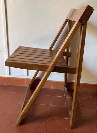Silla estilo Trieste Aldo Jacober plegable madera