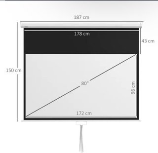 Pantalla Proyector Enrollable 80”