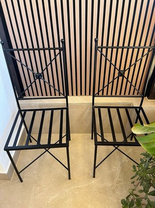 2 Sillas Hierro Forjado con Cojines