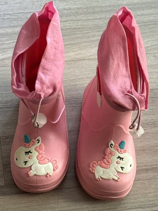 Botas de agua unicornio rosa ajustables