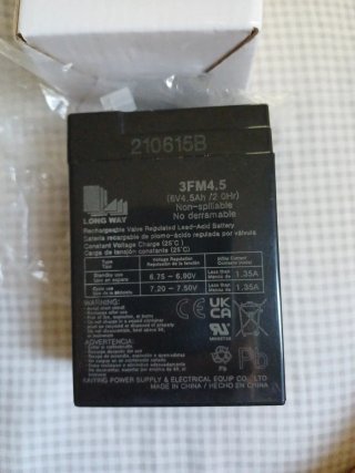 Batería Recargable Long Way 6V 4.5Ah