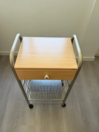 Carrito Auxiliar Cocina con Cajón y Cestas