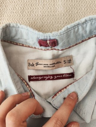 Camisa Bershka azul de manga larga