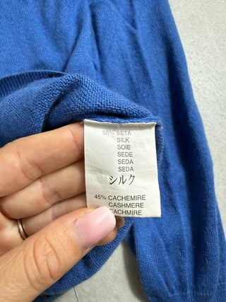 Maglione Valentino Seta Cashmere Blu Taglia S