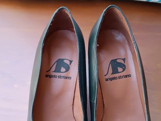 Zapatos de salón verde botella