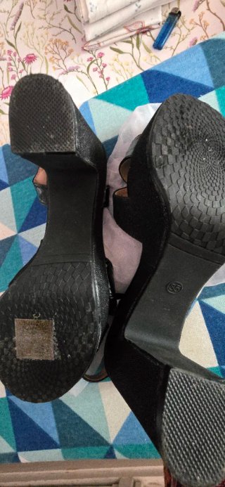 Sandalias tacón negras