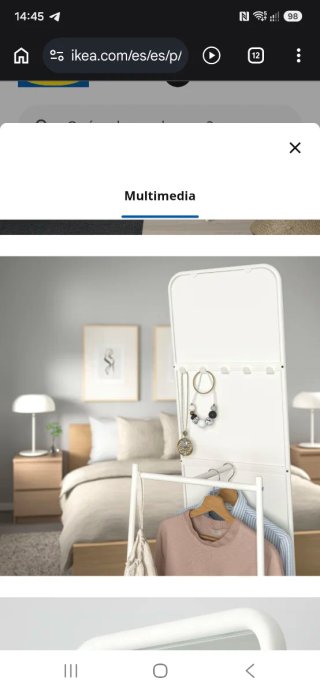 Espejo de pie Ikea blanco
