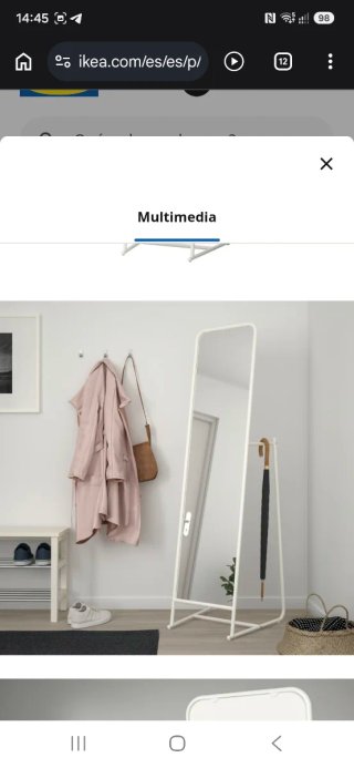 Espejo de pie Ikea blanco