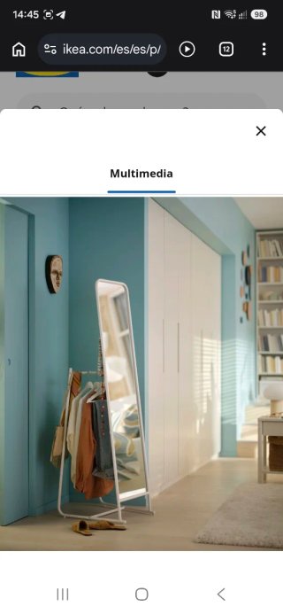 Espejo de pie Ikea blanco