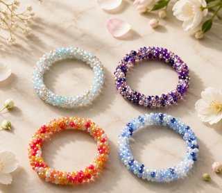 Pulseras de cristales multicolor