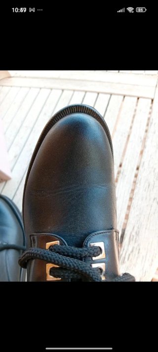 Scarpe stringate nere in pelle, n.37