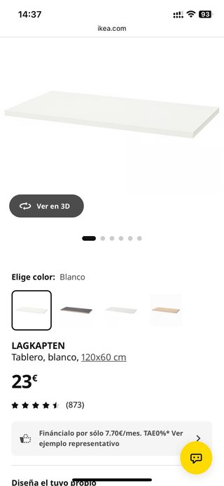 Mesa IKEA LAGKAPTEN SIN cajonera y CON silla