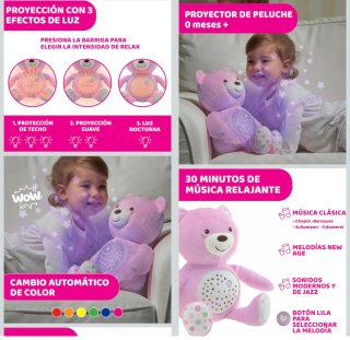 Oso Proyector Chicco Primeros Sueños Rosa
