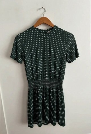 Vestido Sfera Verde Lunares Talla L Casual