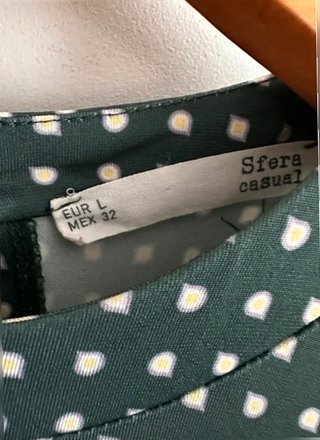 Vestido Sfera Verde Lunares Talla L Casual
