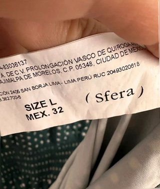 Vestido Sfera Verde Lunares Talla L Casual