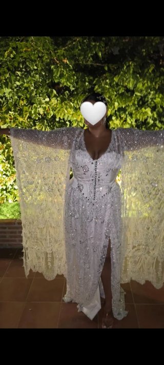 Vestido de Novia Gitana Blanco y plata