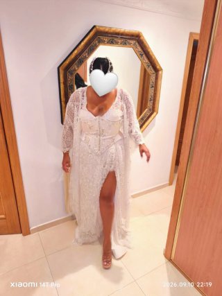 Vestido de Novia Gitana Blanco y plata
