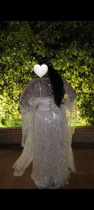 Vestido de Novia Gitana Blanco y plata