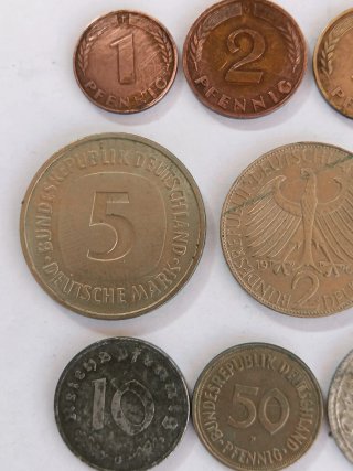Lotto di 11 monete storiche tedesche