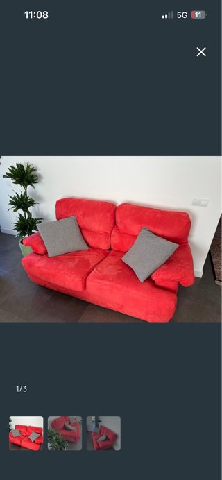 Sofá 2 plazas rojo