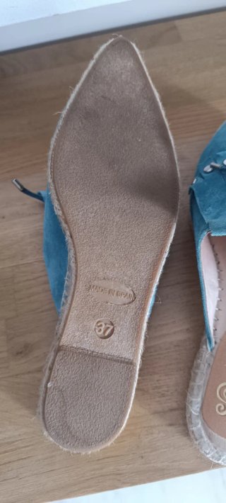 Zapatilla esparto CS azul con flecos