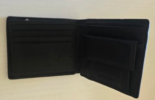 Cartera de cuero JINBAOLAI hombre negra
