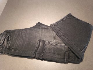 Jeans Cargo H&M Grigio Scuro/Nero
