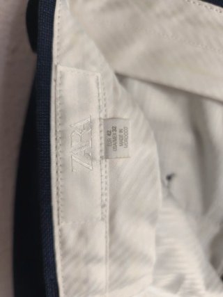 Pantalones de traje azul hombre