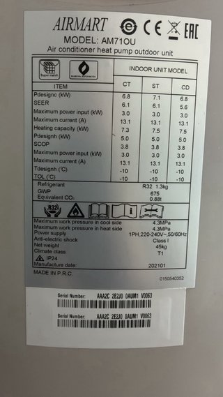 Aire Acondicionado 6000 Frigorías