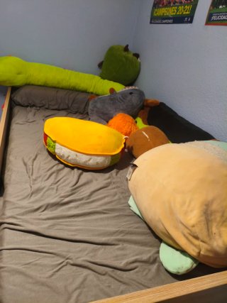 Dormitorio infantil doble cama tren.