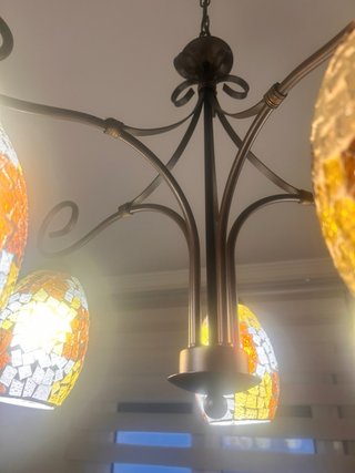 Lámpara techo 5 luces mosaico