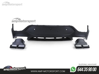 DIFUSOR TRASERO CON COLAS NEGRAS PARA MERCEDES GLC COUPE C253 NEGRO MATE