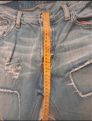 Jeans uomo blu con toppe