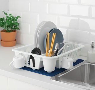 Escurreplatos de plástico blanco