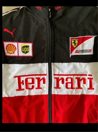 Chaqueta Bomber Ferrari F1 Talla M Parches Bordado