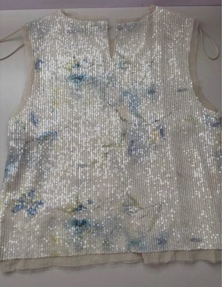Top lentejuelas floral sin mangas