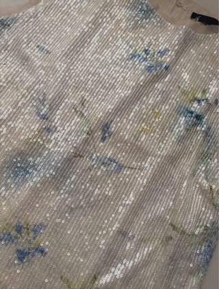 Top lentejuelas floral sin mangas