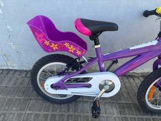Bicicleta Infantil Morada con Cesta y Sillín Trase