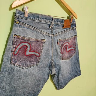 Evisu Jeans Vintage Shorts W34 - Rare Embroidered