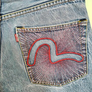 Evisu Jeans Vintage Shorts W34 - Rare Embroidered